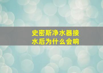 史密斯净水器接水后为什么会响