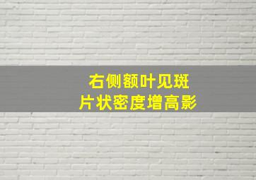 右侧额叶见斑片状密度增高影