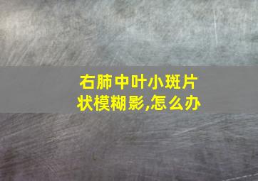 右肺中叶小斑片状模糊影,怎么办