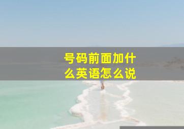 号码前面加什么英语怎么说