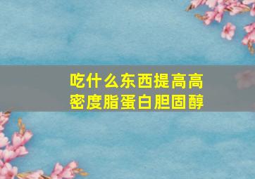 吃什么东西提高高密度脂蛋白胆固醇