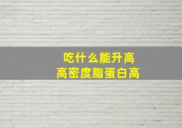 吃什么能升高高密度脂蛋白高