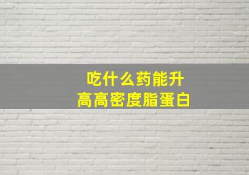 吃什么药能升高高密度脂蛋白