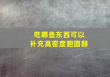 吃哪些东西可以补充高密度胆固醇