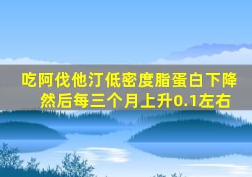 吃阿伐他汀低密度脂蛋白下降然后每三个月上升0.1左右