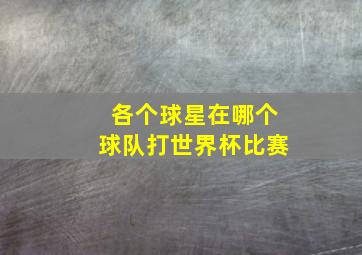 各个球星在哪个球队打世界杯比赛