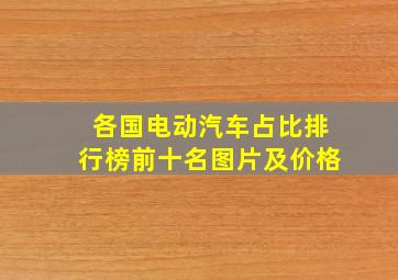 各国电动汽车占比排行榜前十名图片及价格