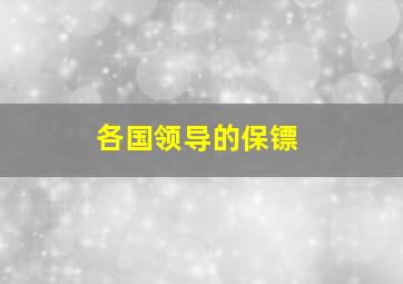 各国领导的保镖