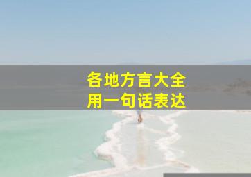 各地方言大全用一句话表达