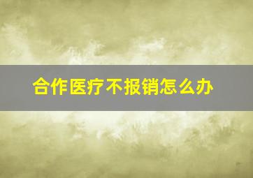 合作医疗不报销怎么办