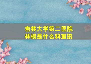 吉林大学第二医院林杨是什么科室的