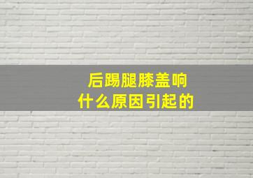 后踢腿膝盖响什么原因引起的