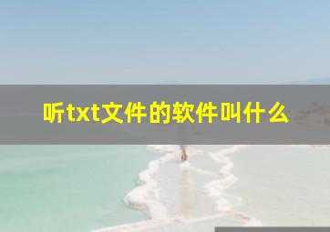 听txt文件的软件叫什么