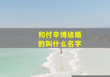 和付辛博结婚的叫什么名字