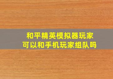 和平精英模拟器玩家可以和手机玩家组队吗