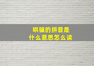 哄骗的拼音是什么意思怎么读