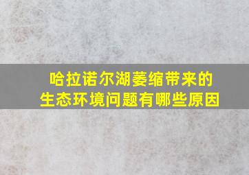 哈拉诺尔湖萎缩带来的生态环境问题有哪些原因