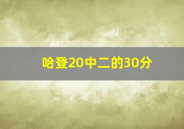 哈登20中二的30分