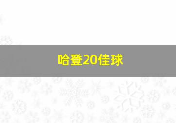 哈登20佳球