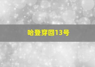 哈登穿回13号