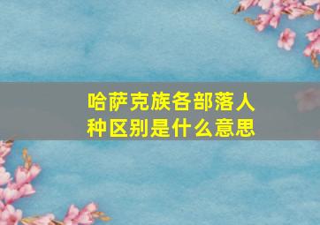 哈萨克族各部落人种区别是什么意思