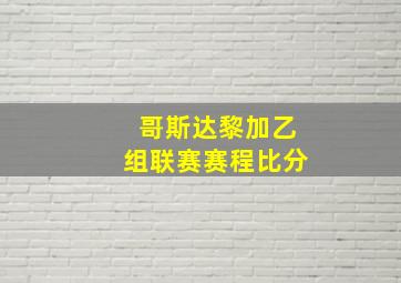 哥斯达黎加乙组联赛赛程比分