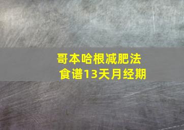 哥本哈根减肥法食谱13天月经期