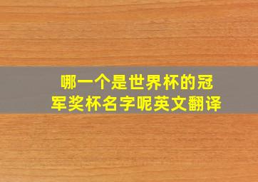 哪一个是世界杯的冠军奖杯名字呢英文翻译