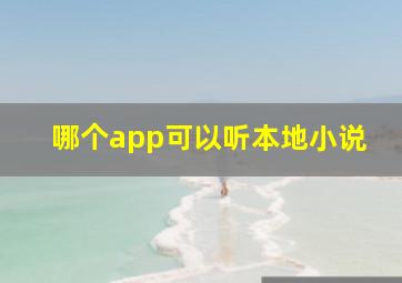 哪个app可以听本地小说