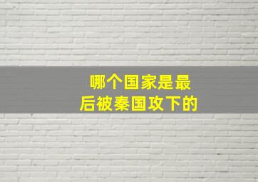 哪个国家是最后被秦国攻下的