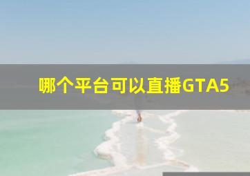 哪个平台可以直播GTA5