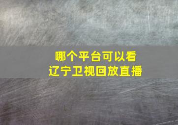 哪个平台可以看辽宁卫视回放直播