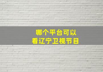 哪个平台可以看辽宁卫视节目