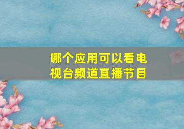 哪个应用可以看电视台频道直播节目