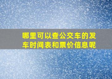 哪里可以查公交车的发车时间表和票价信息呢