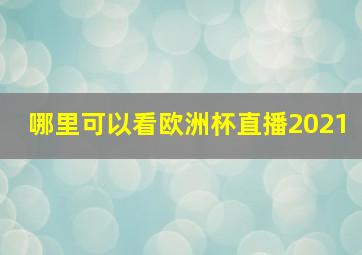 哪里可以看欧洲杯直播2021