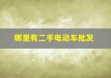 哪里有二手电动车批发