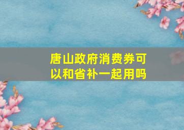 唐山政府消费券可以和省补一起用吗