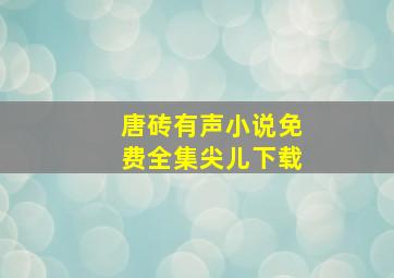 唐砖有声小说免费全集尖儿下载