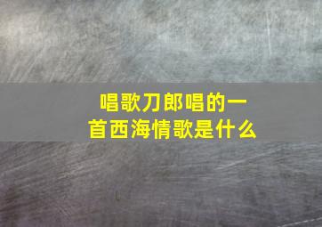 唱歌刀郎唱的一首西海情歌是什么