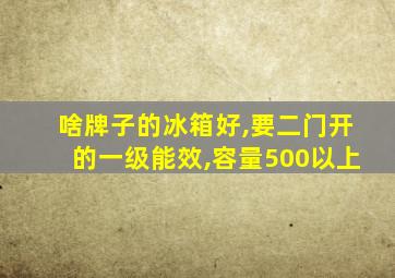 啥牌子的冰箱好,要二门开的一级能效,容量500以上