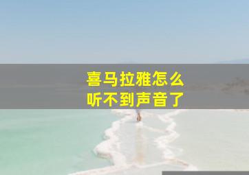 喜马拉雅怎么听不到声音了