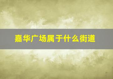 嘉华广场属于什么街道