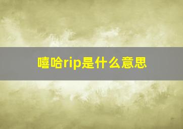 嘻哈rip是什么意思