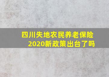 四川失地农民养老保险2020新政策出台了吗