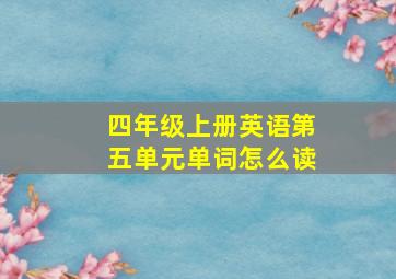 四年级上册英语第五单元单词怎么读