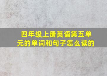 四年级上册英语第五单元的单词和句子怎么读的