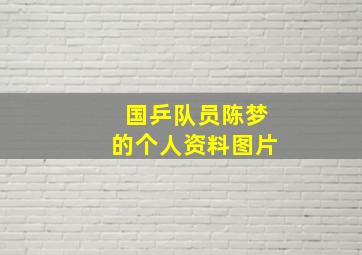 国乒队员陈梦的个人资料图片