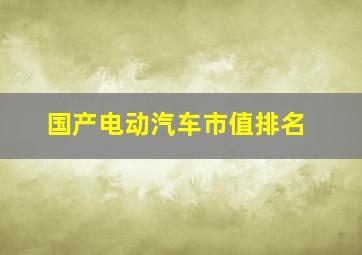 国产电动汽车市值排名