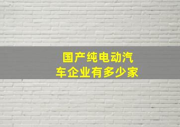 国产纯电动汽车企业有多少家